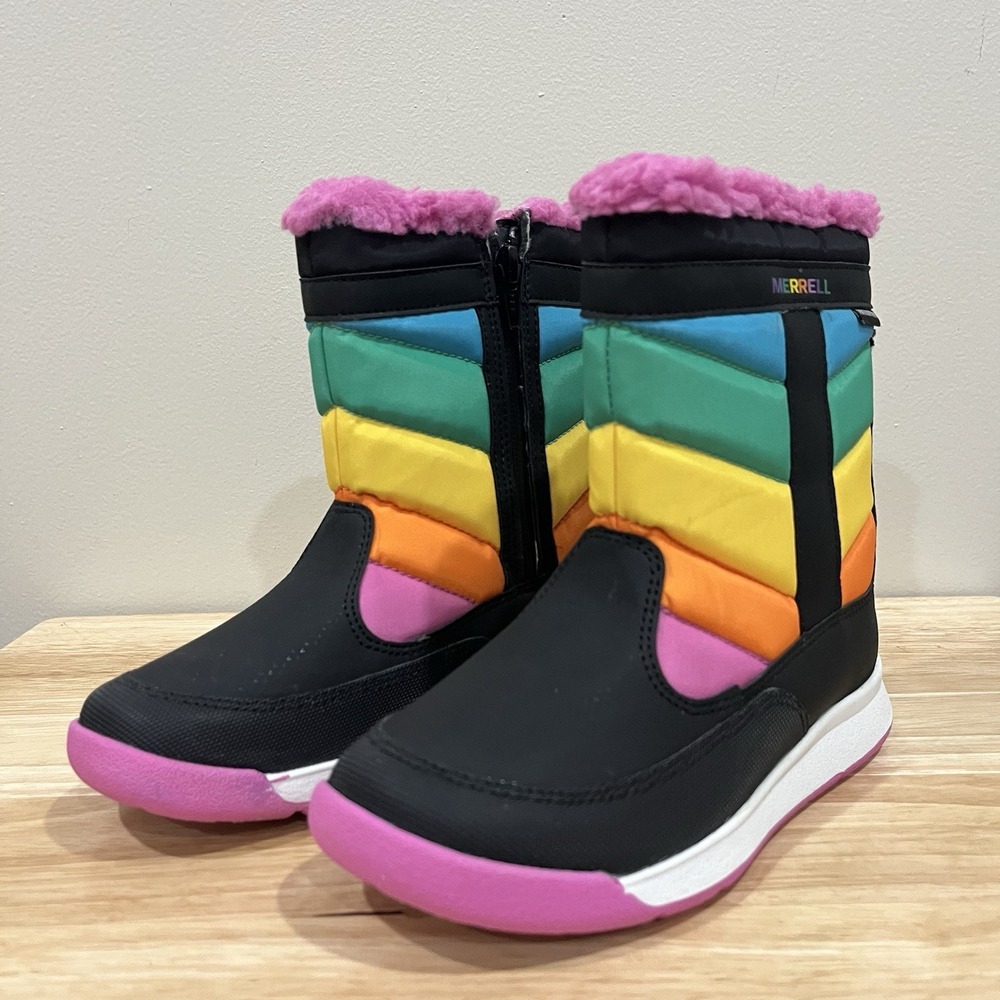 Merrell Rainbow Waterproof Snow Boots Kids Size 13 Colorful Winter Boots Zip